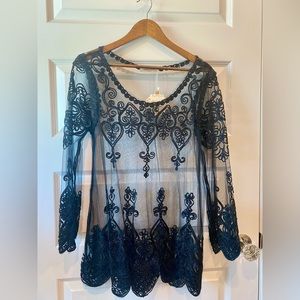 NWT Simply Couture Sheer Black overtop